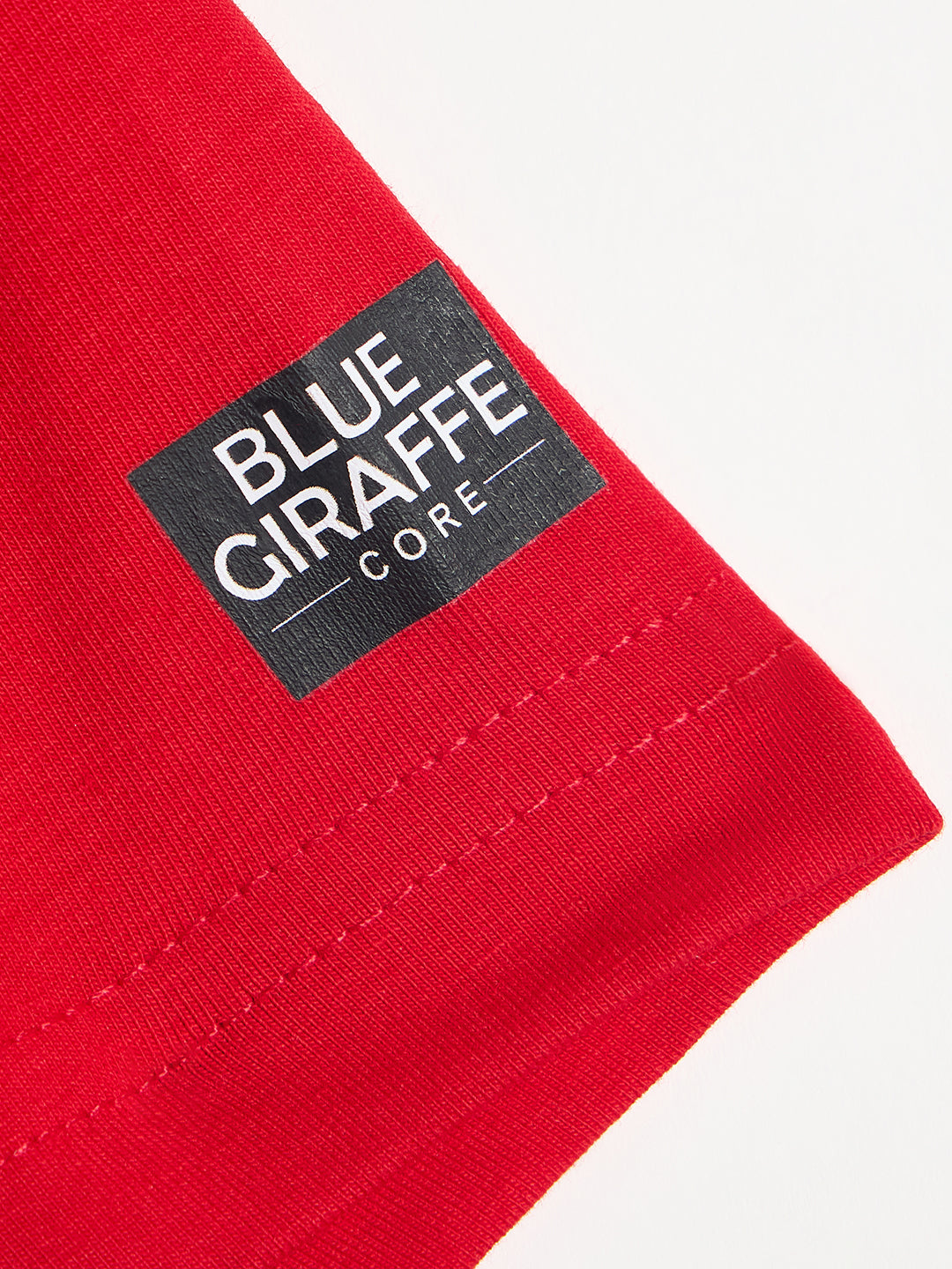 Blue Giraffe Boys Red Core Round Neck T-Shirt