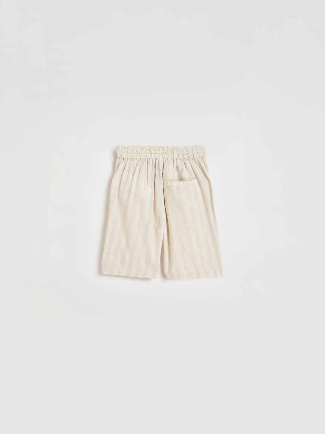 Blue Giraffe Boys Beige Striped Regular Fit Pure Cotton Shorts