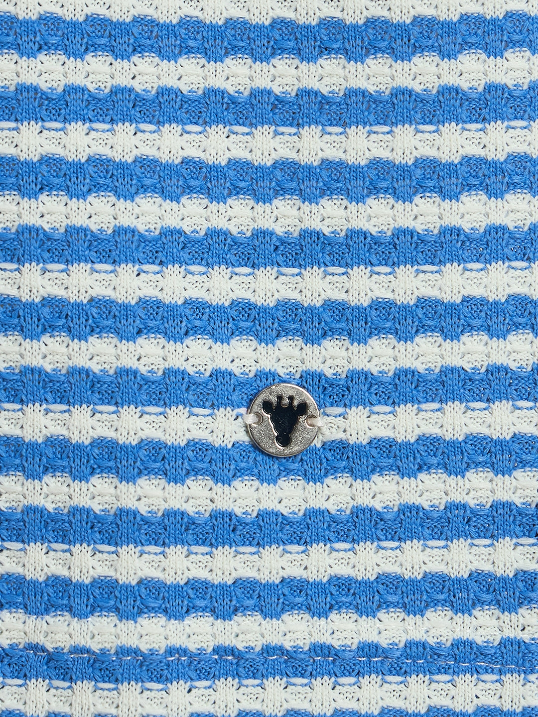 Blue Giraffe Girls Blue Striped Regular Fit T-Shirt
