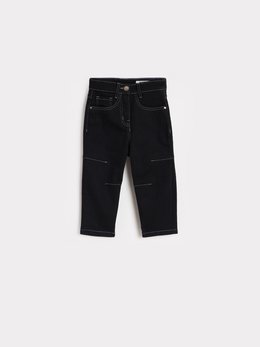 Blue Giraffe Blue Solid Stretchable Barrel Fit Jeans