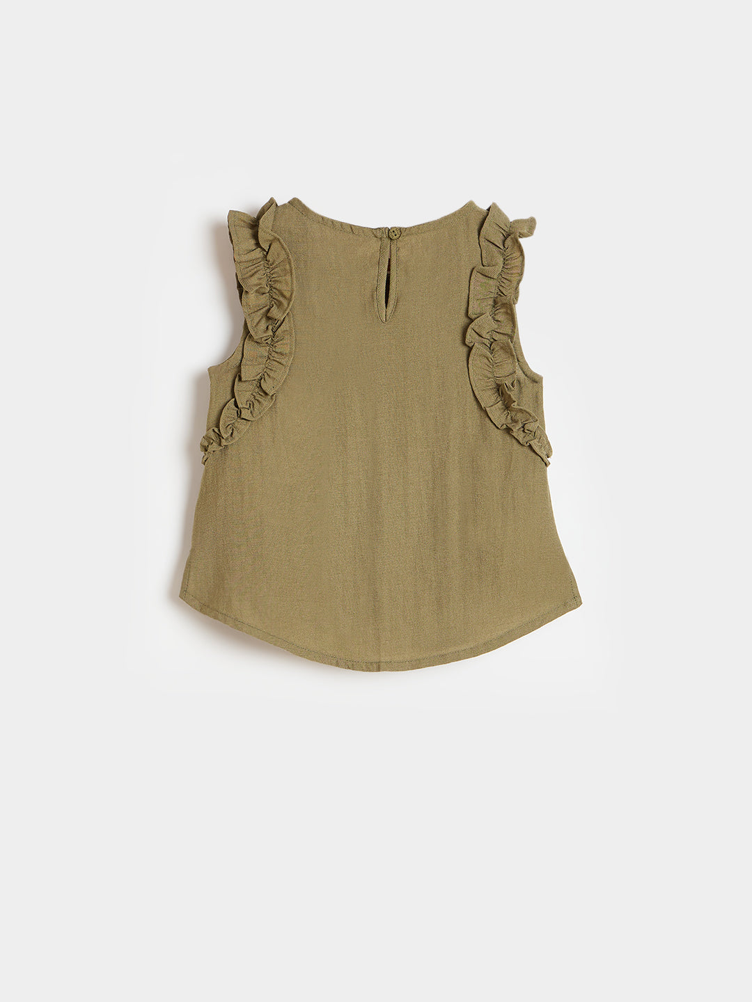 Elle Girls Marsh Green Floral Straight Fit Top