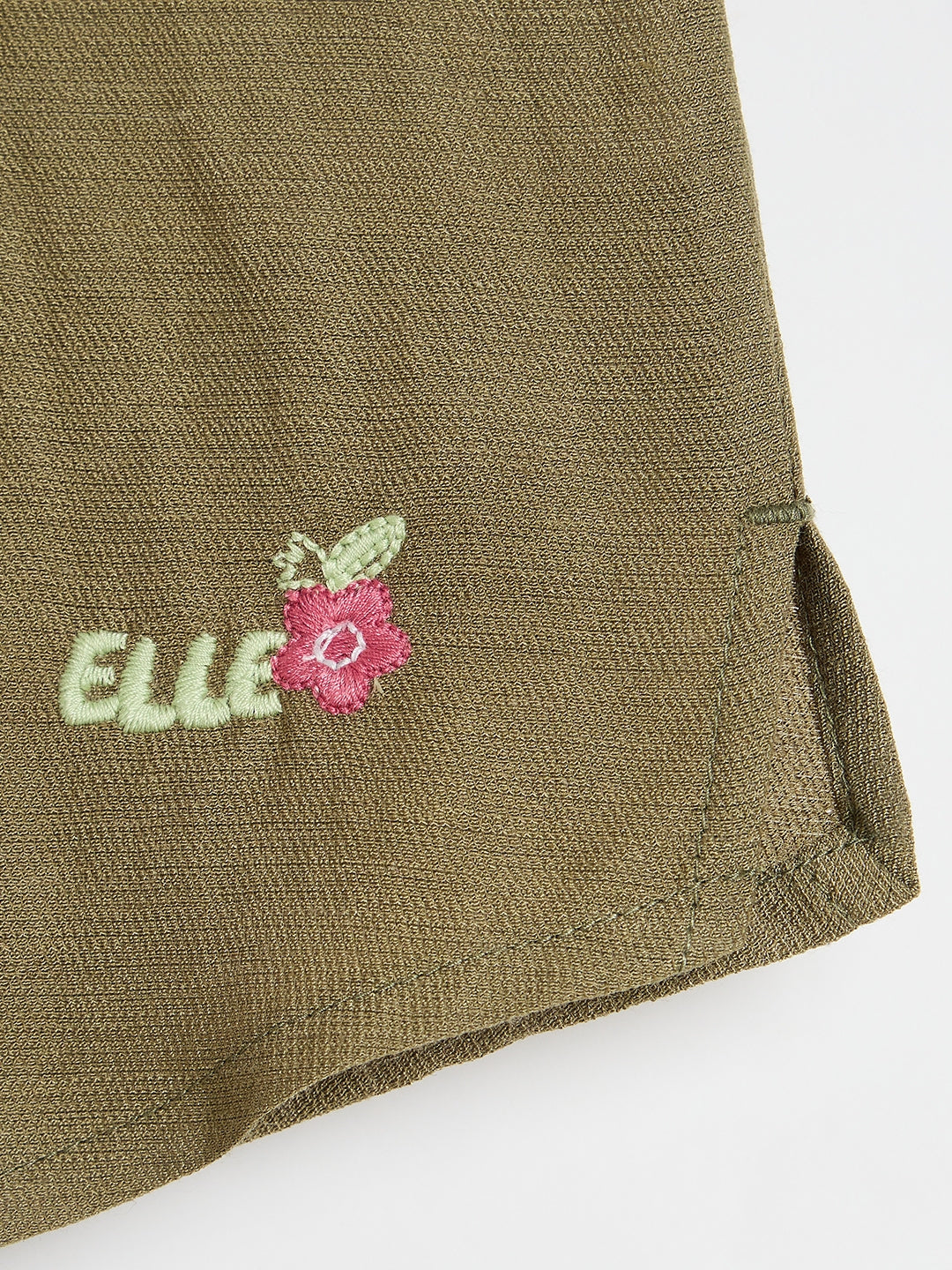Elle Girls Marsh Green Floral Straight Fit Top