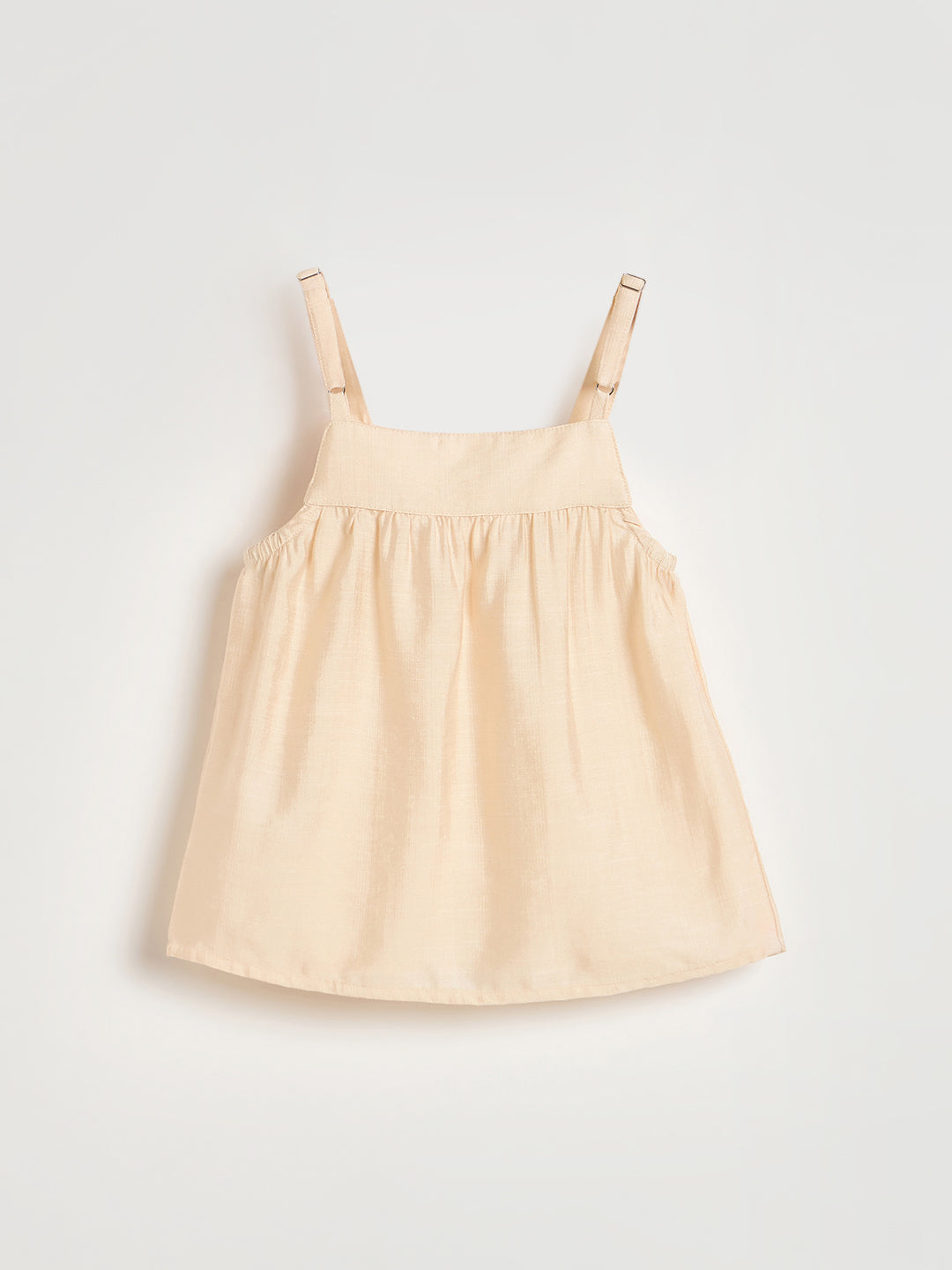 Elle Girls Cream Solid Flared Fit Top