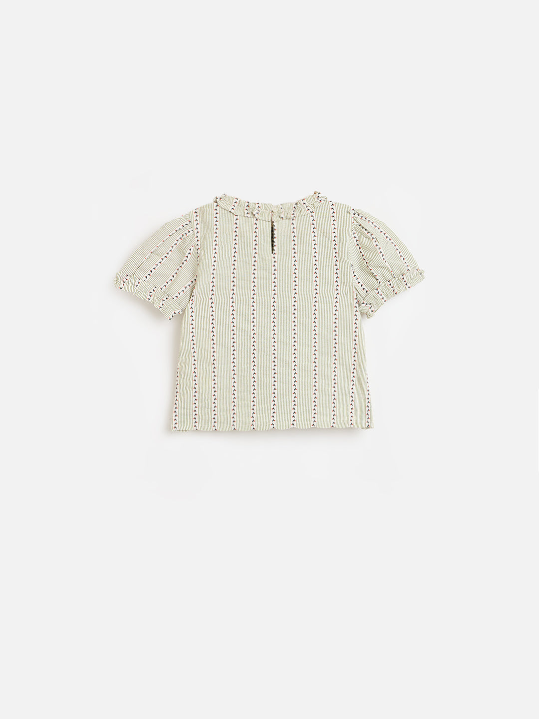 Elle Girls Marsh Green Printed Flared Fit Top