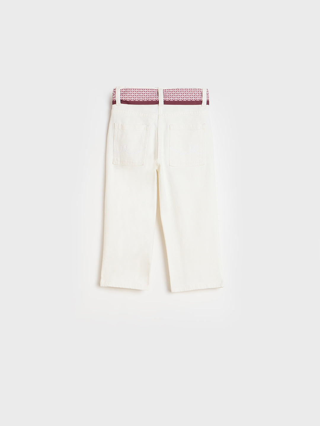 Elle Girls White Solid Stretchable Straight Fit Jeans