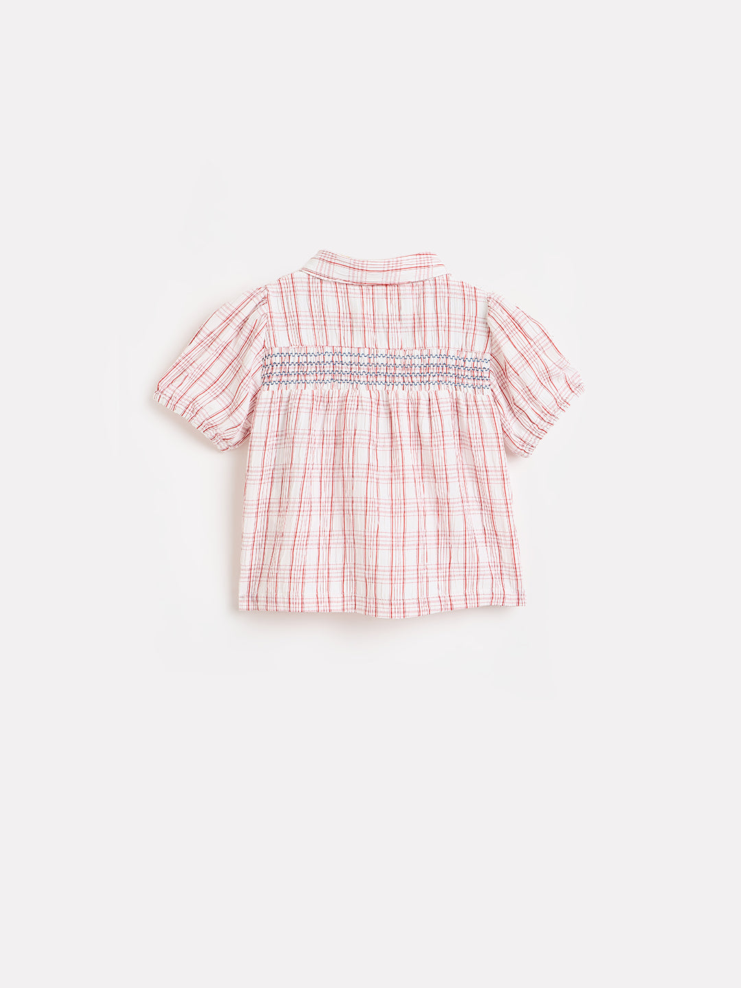 Elle Girls Red Checked Regular Fit Top
