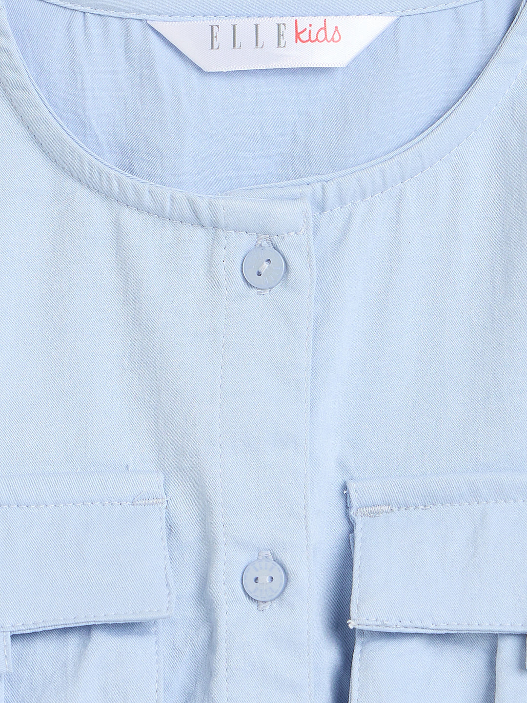 Elle Girls Sky Blue Solid Straight Fit Top