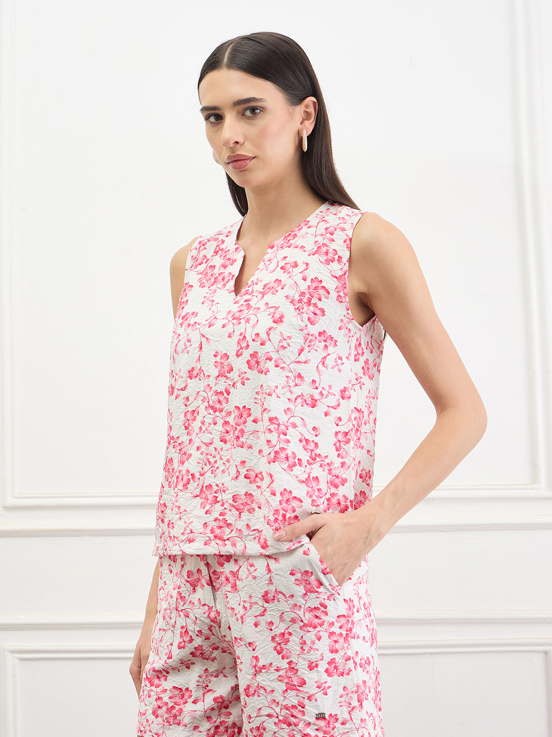 Elle Women Multicolor Floral Regular Fit Top