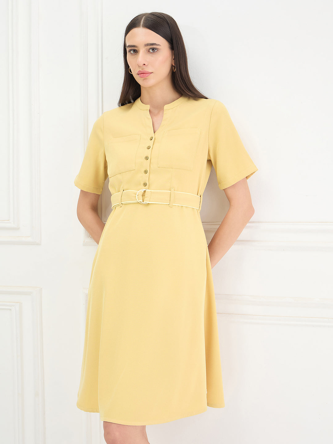 Iconic Women Yellow Dress