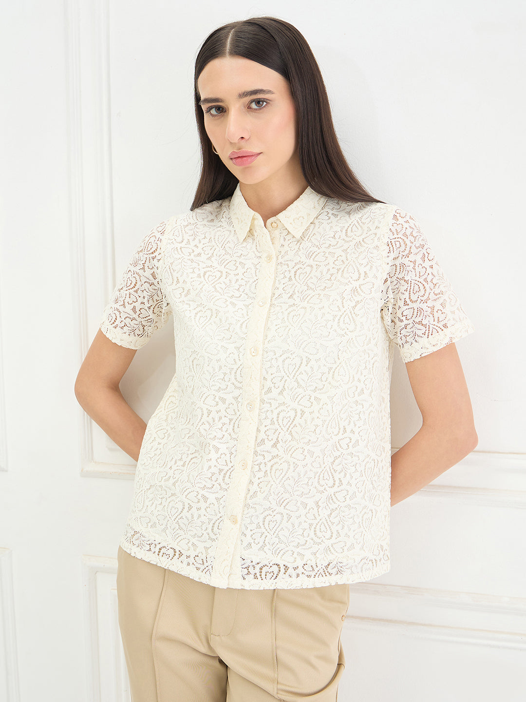 ICONIC Women Cream Shirt