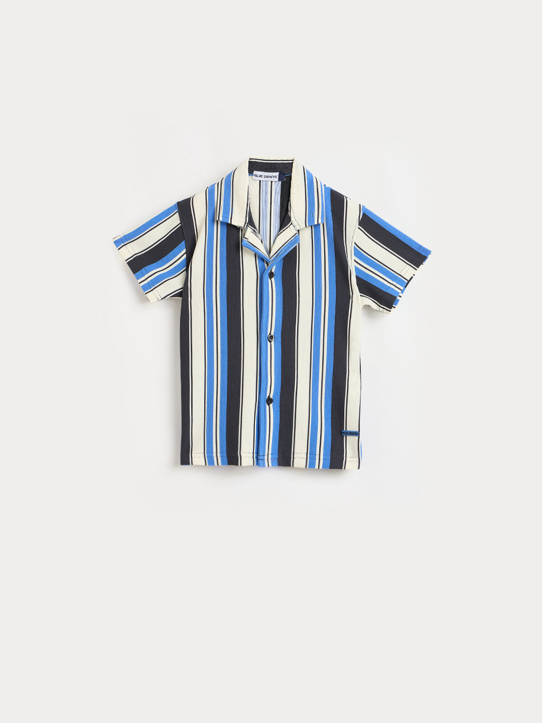 Blue Giraffe Boys Multicolor Striped Shirt