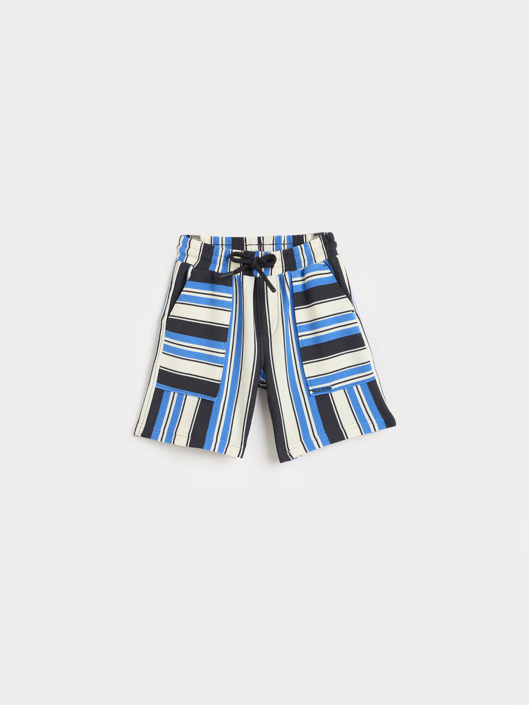 Blue Giraffe Boys Multicolor Striped Regular Fit Shorts