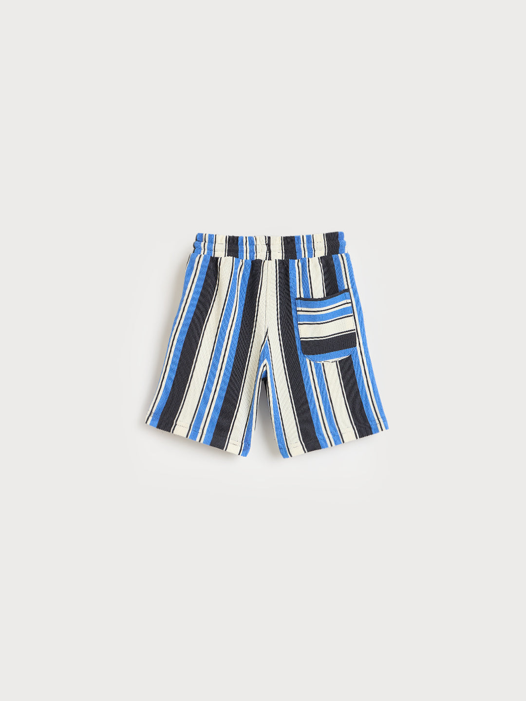 Blue Giraffe Boys Multicolor Striped Regular Fit Shorts