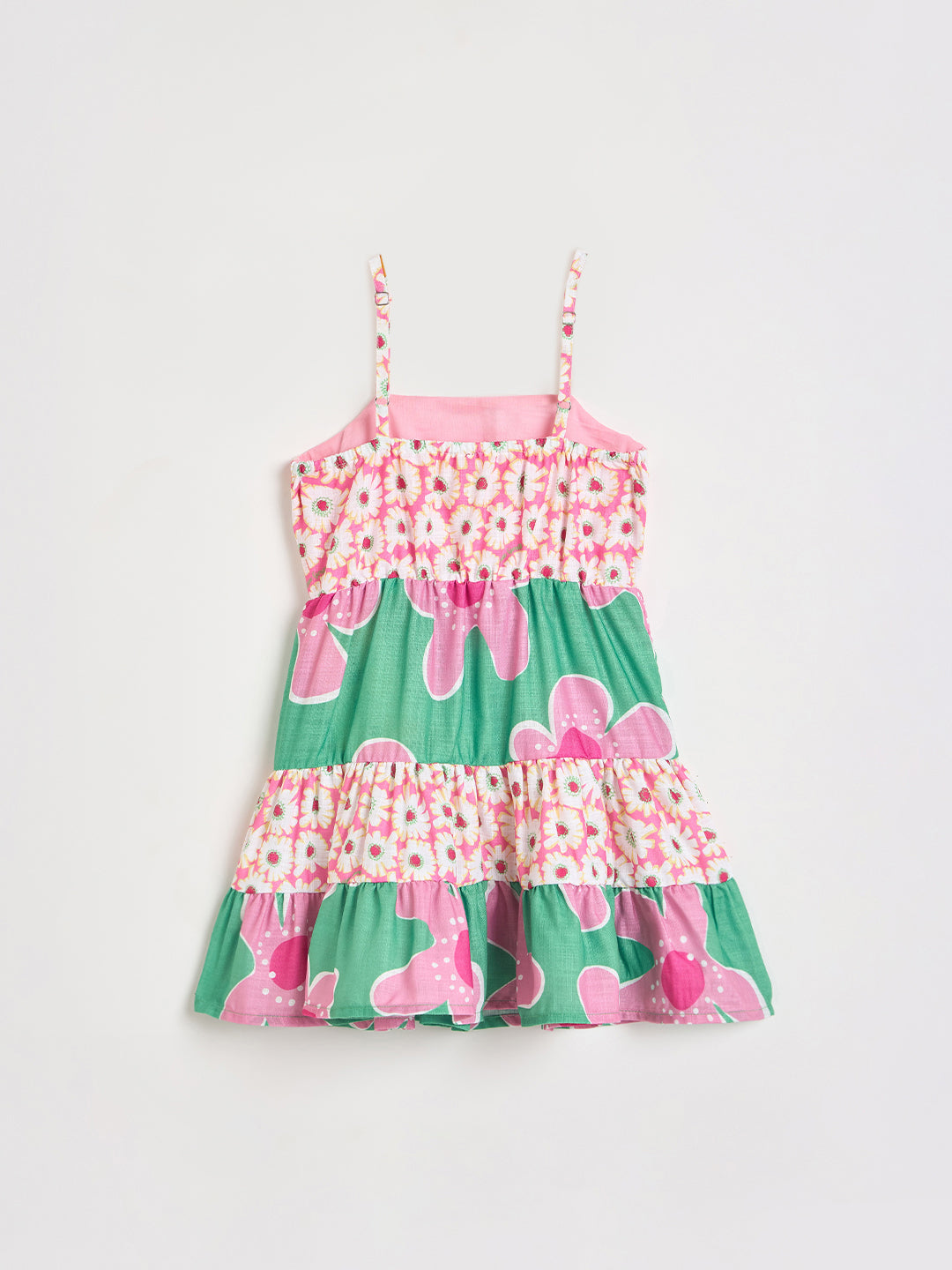 Blue Giraffe Girls Multicolor Printed Fit & Flared Dress