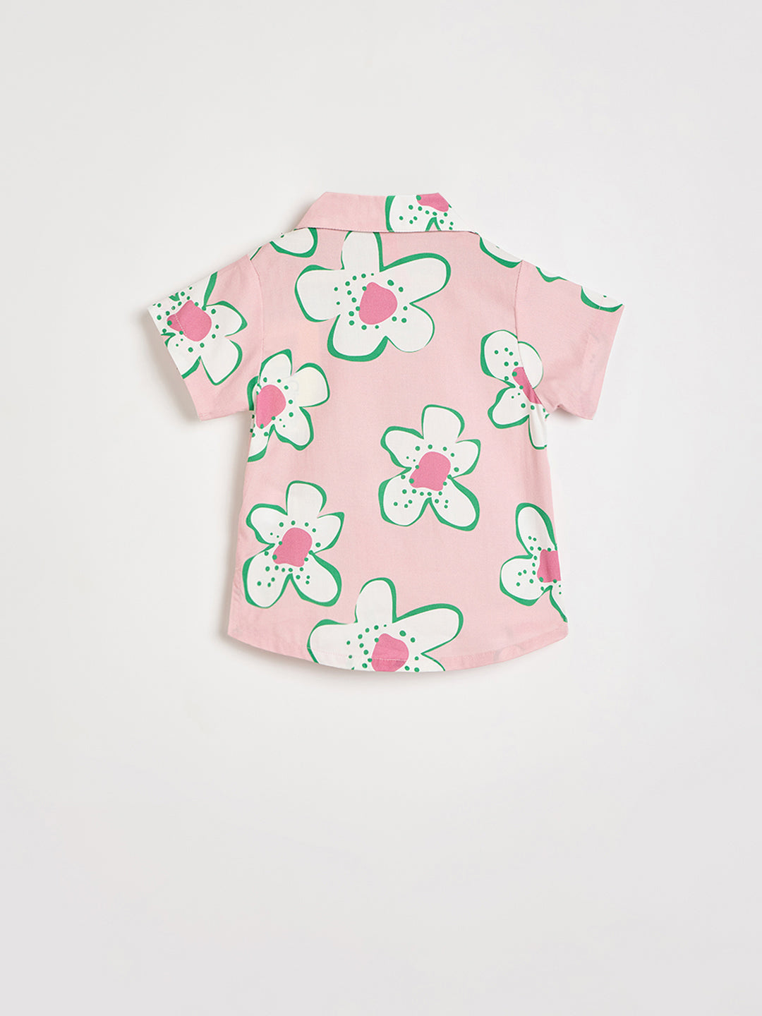 Blue Giraffe Girls Pink Printed Regular Fit Pure Cotton Top