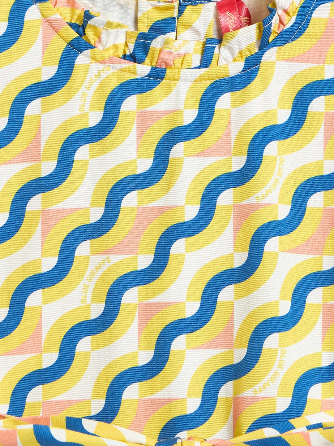 Blue Giraffe Girls Multicolor Striped Fit & Flared Pure Cotton Dress