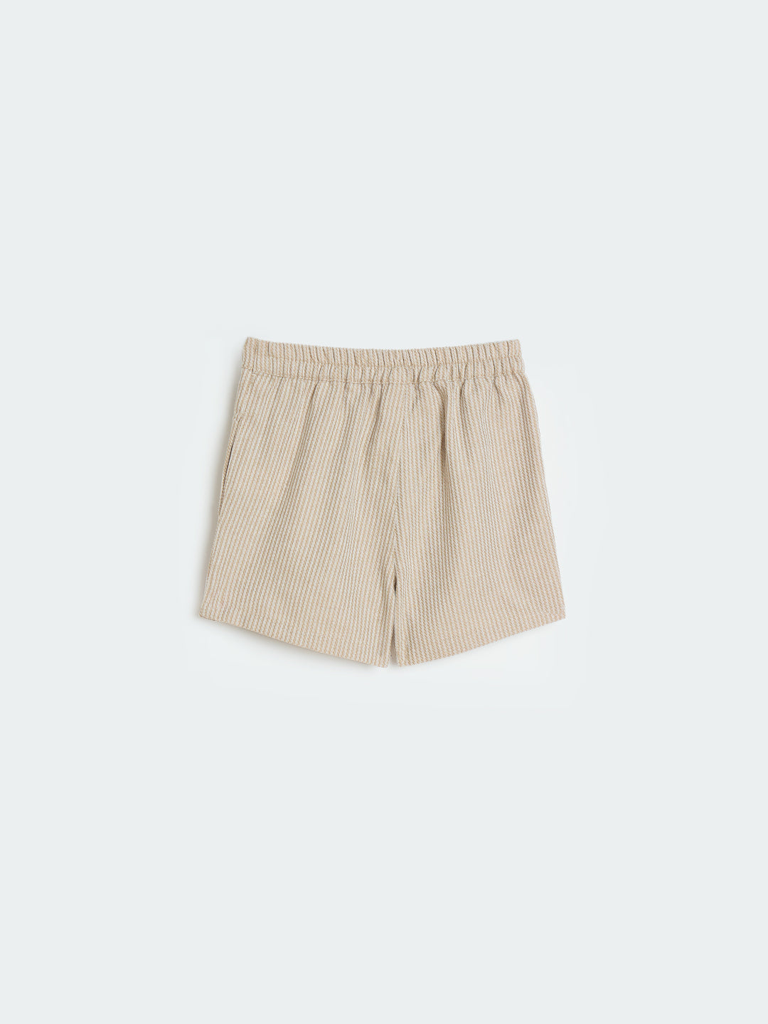 Elle Girls Beige Striped A-Line Fit Skort