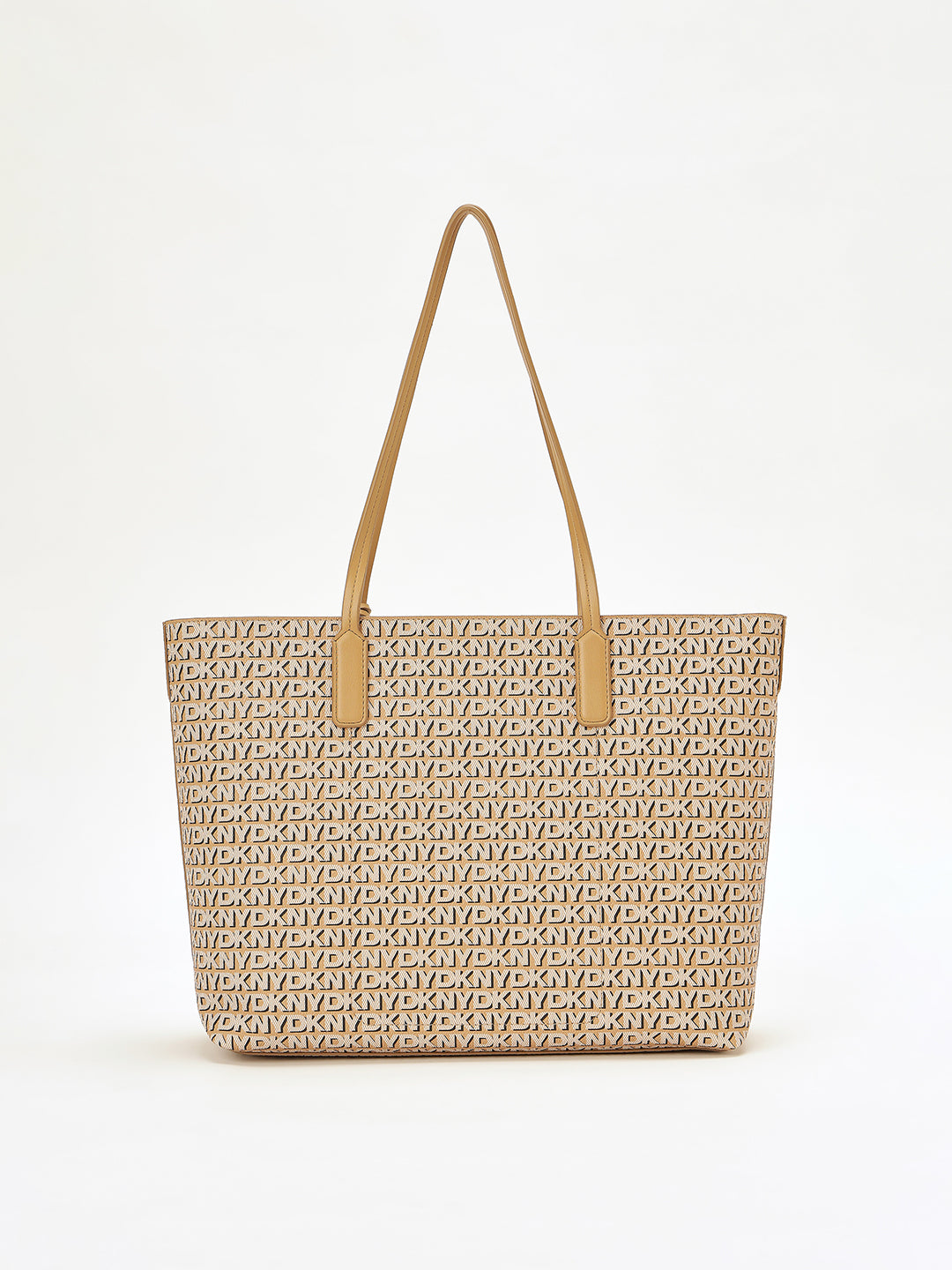DKNY Women Beige Printed Tote Bags