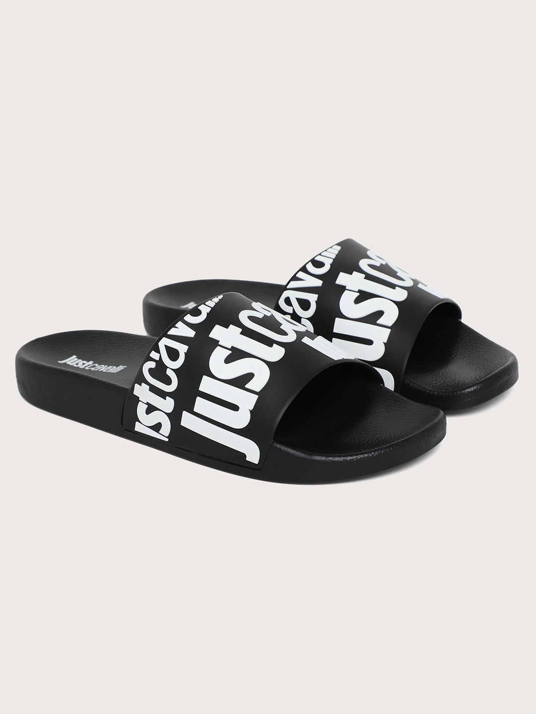 Just Cavalli Men Black Sliders