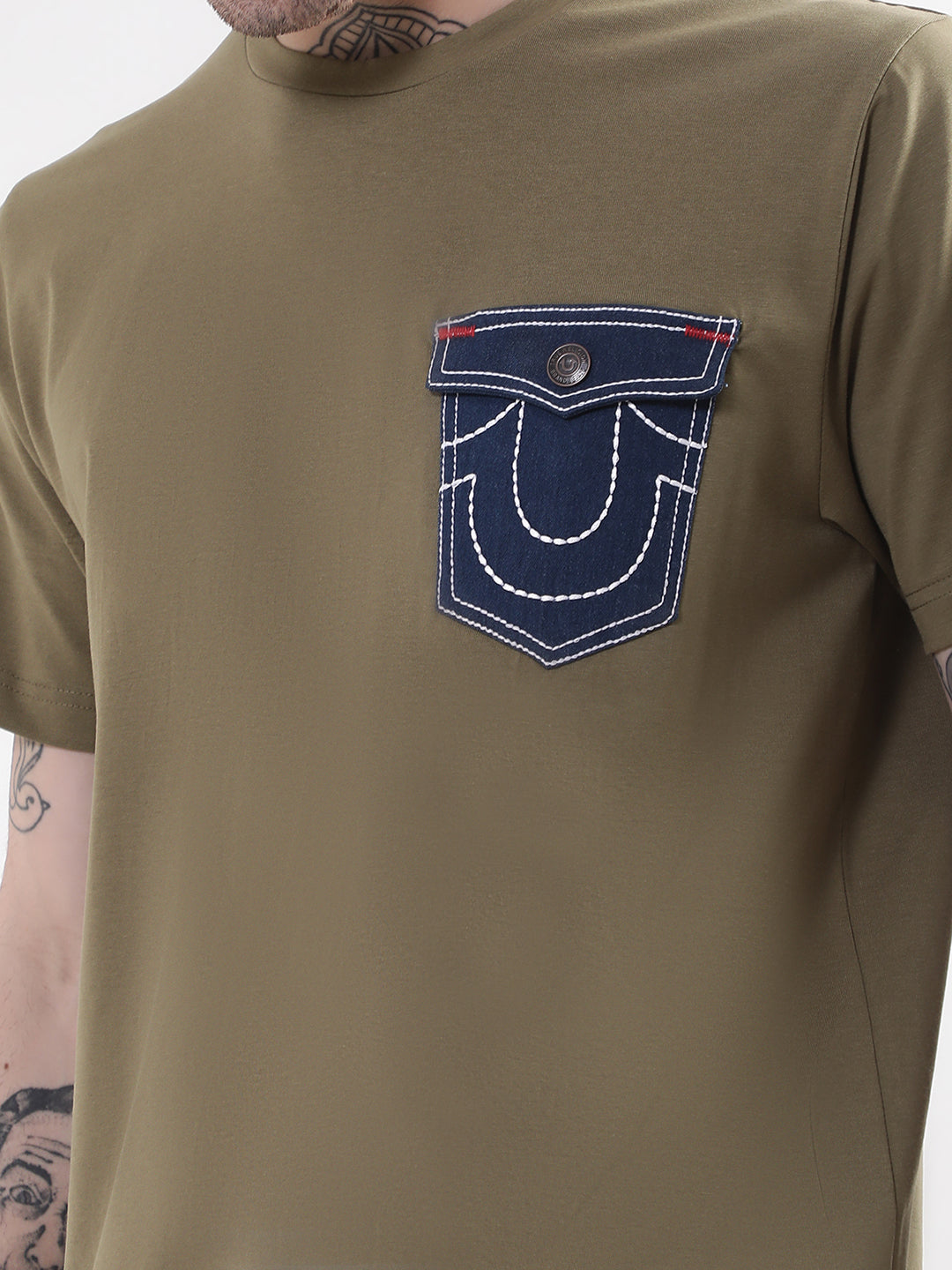 True Religion Olive Regular Fit T-Shirt