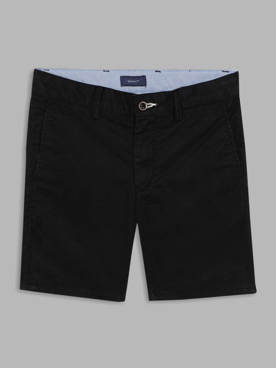 Gant Boys Black Regular Fit Cotton Shorts