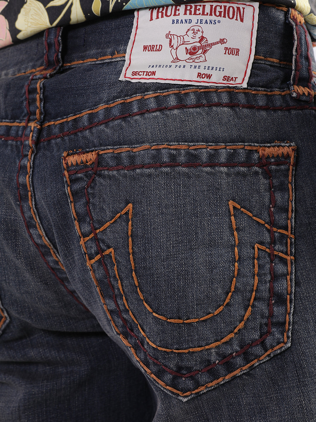 Shop True Religion Men Blue Solid Relaxed Fit Jeans Online