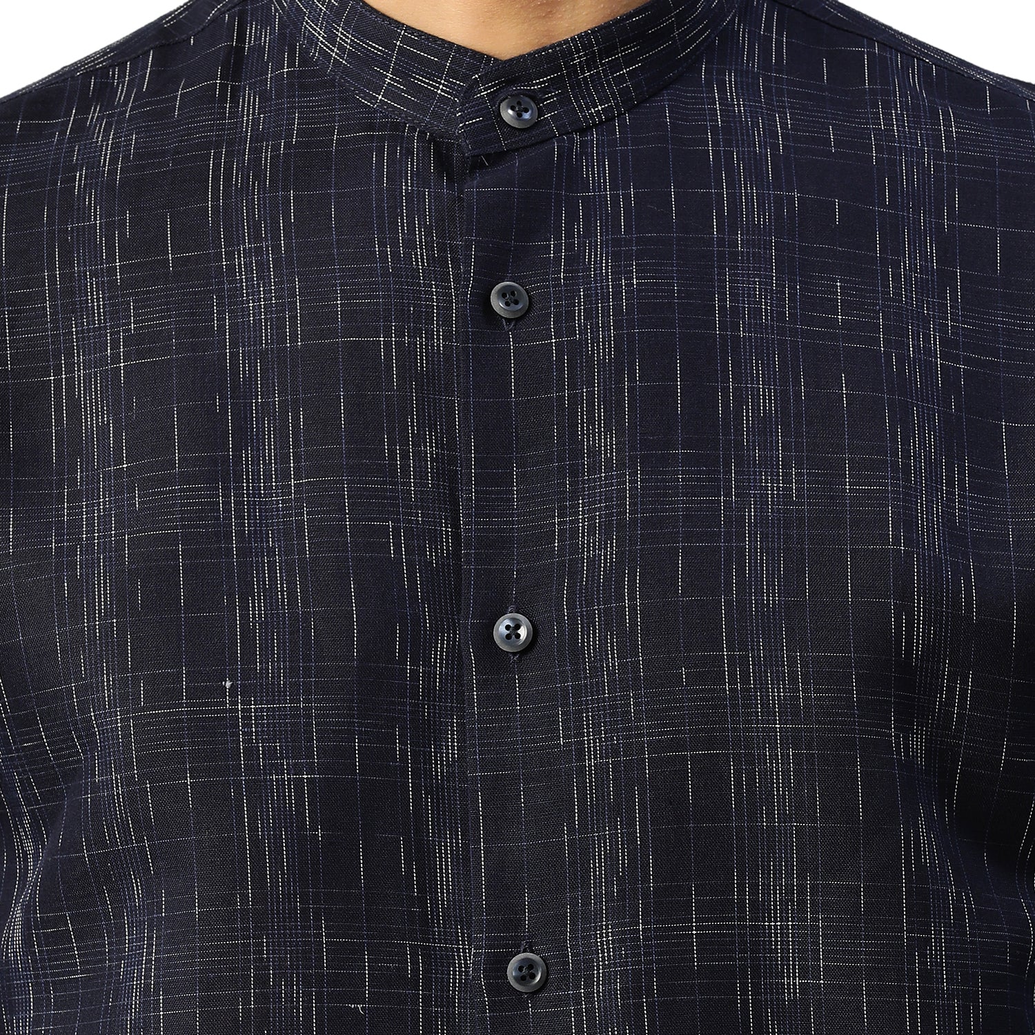 Matinique Men Navy Checked Collar Shirt