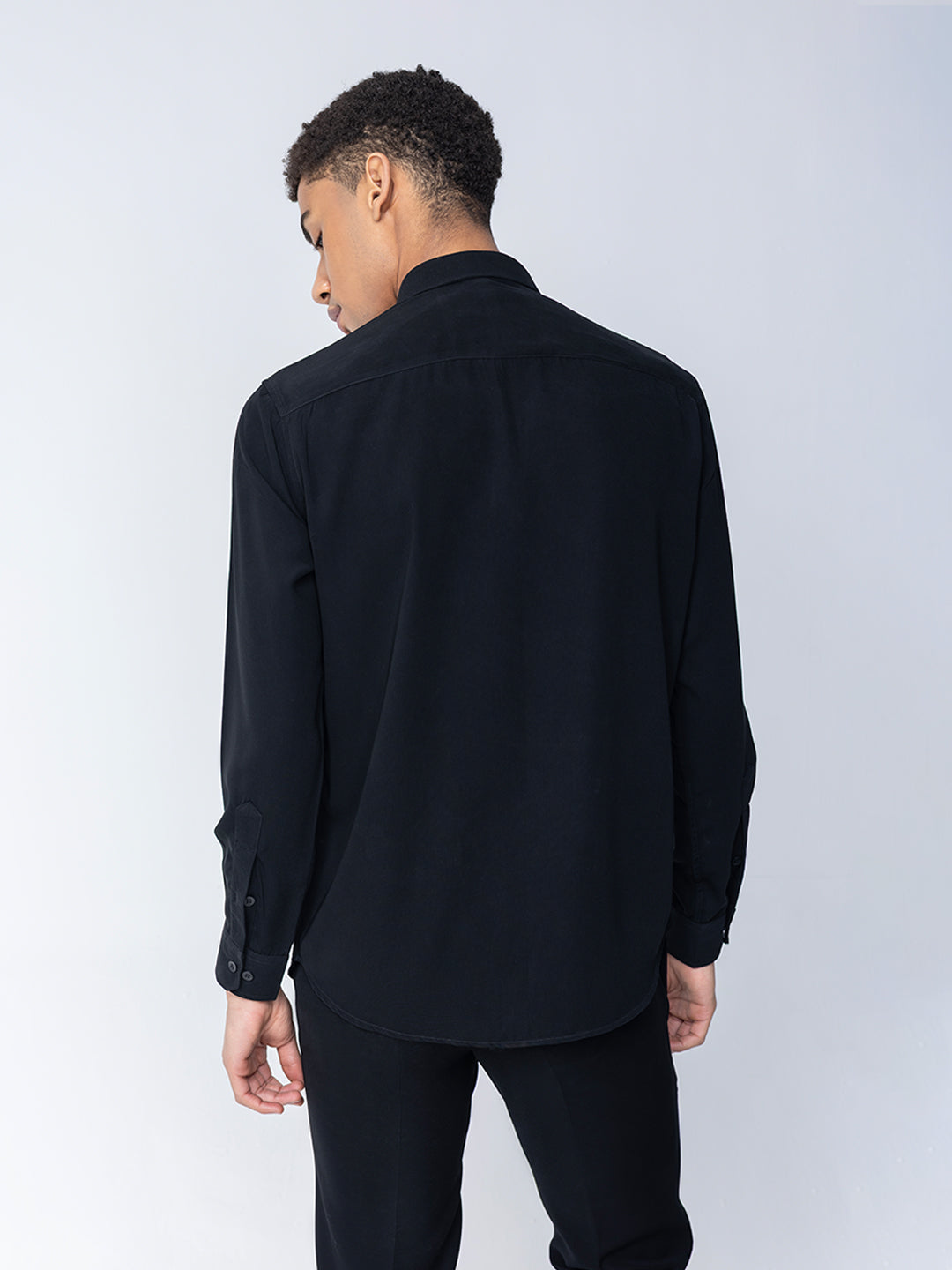 Amit Arora Men Black Solid Collar Shirt