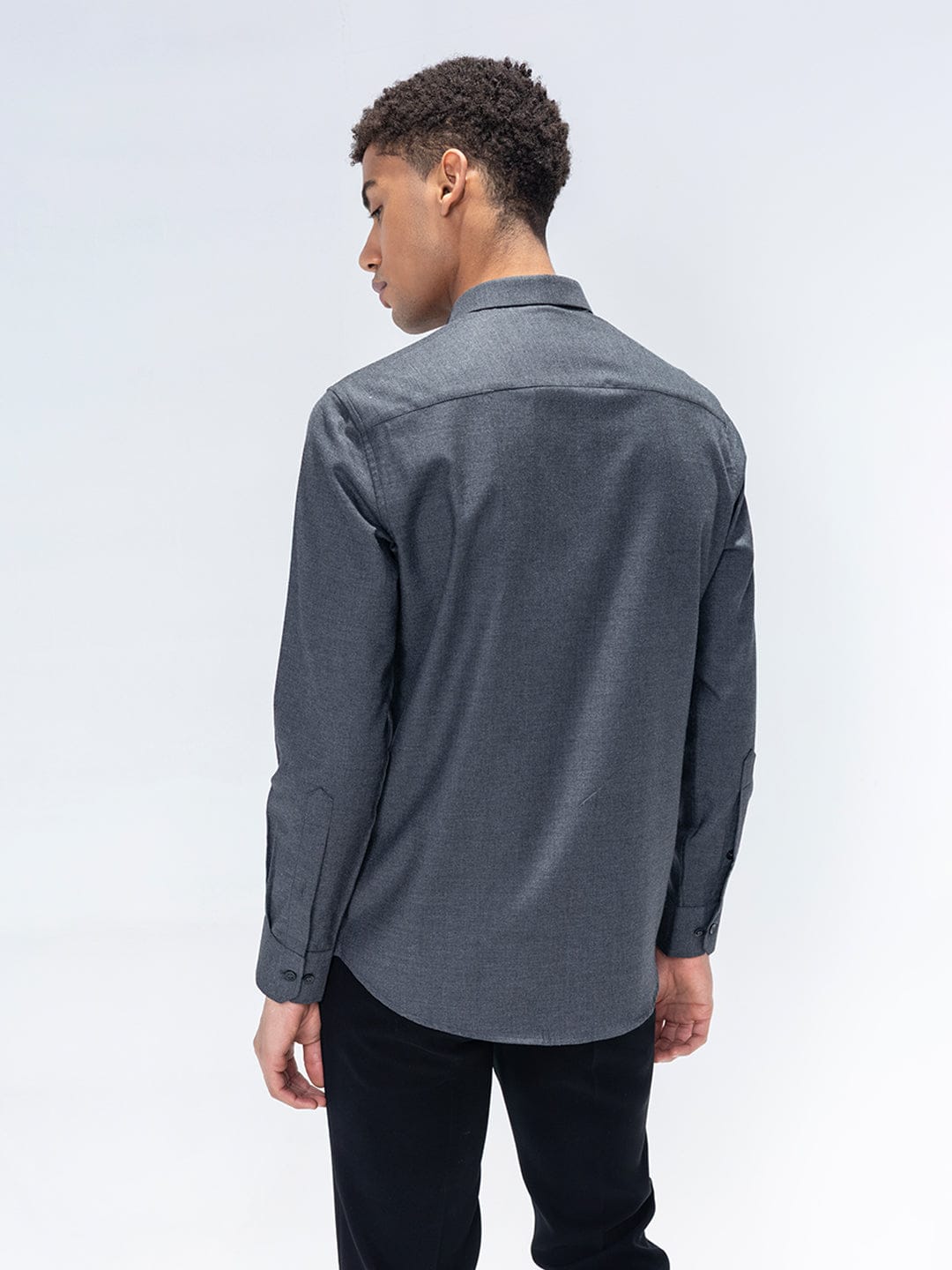 Amit Arora Men Grey Solid Collar Shirt