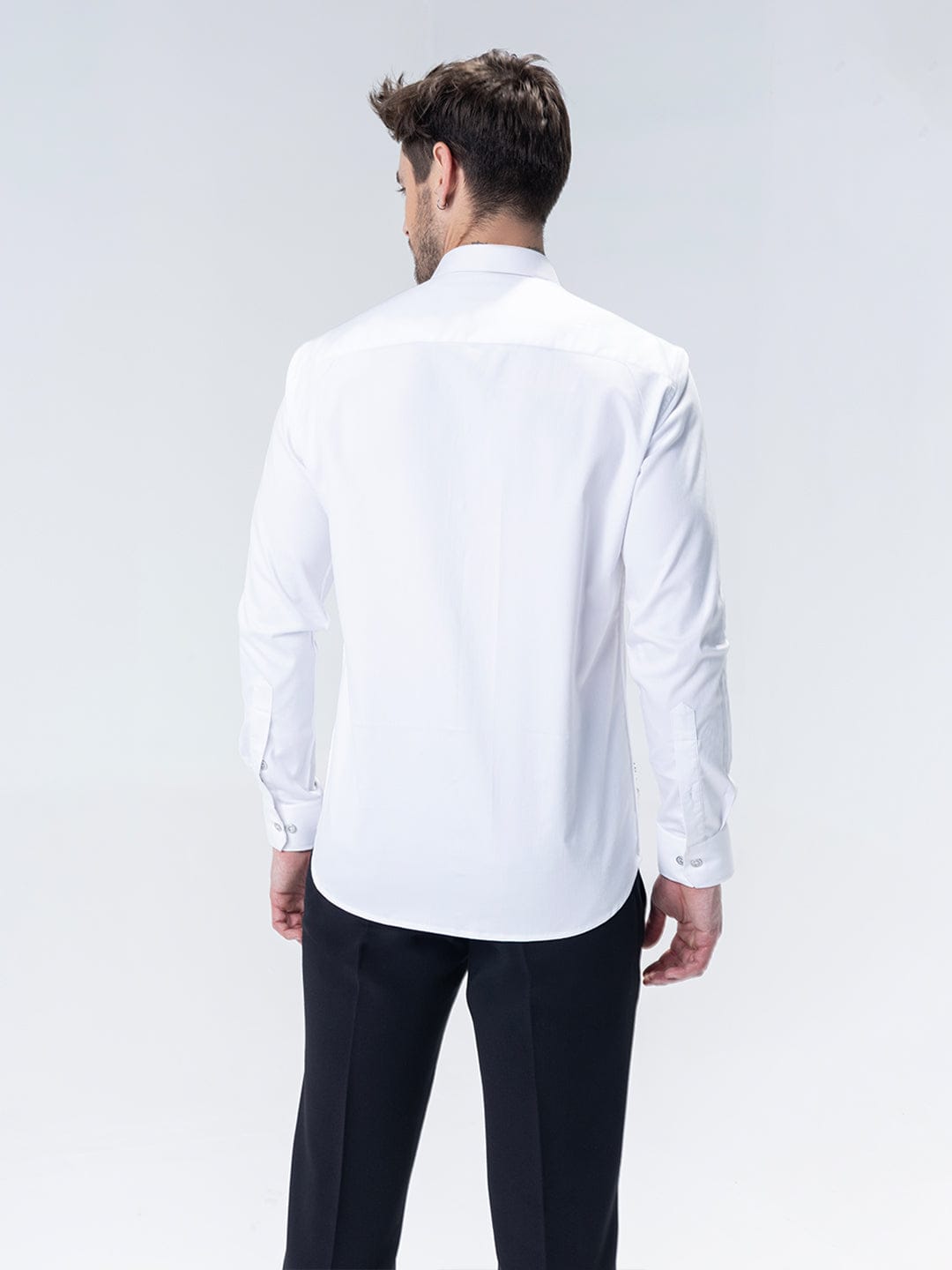 Amit Arora Men White Solid Collar Shirt