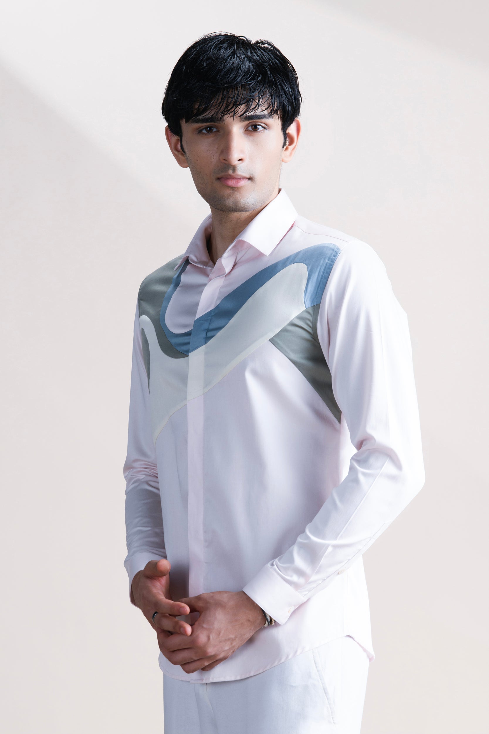 Abkasa Men Pink Printed Slim Fit Cotton Shirt