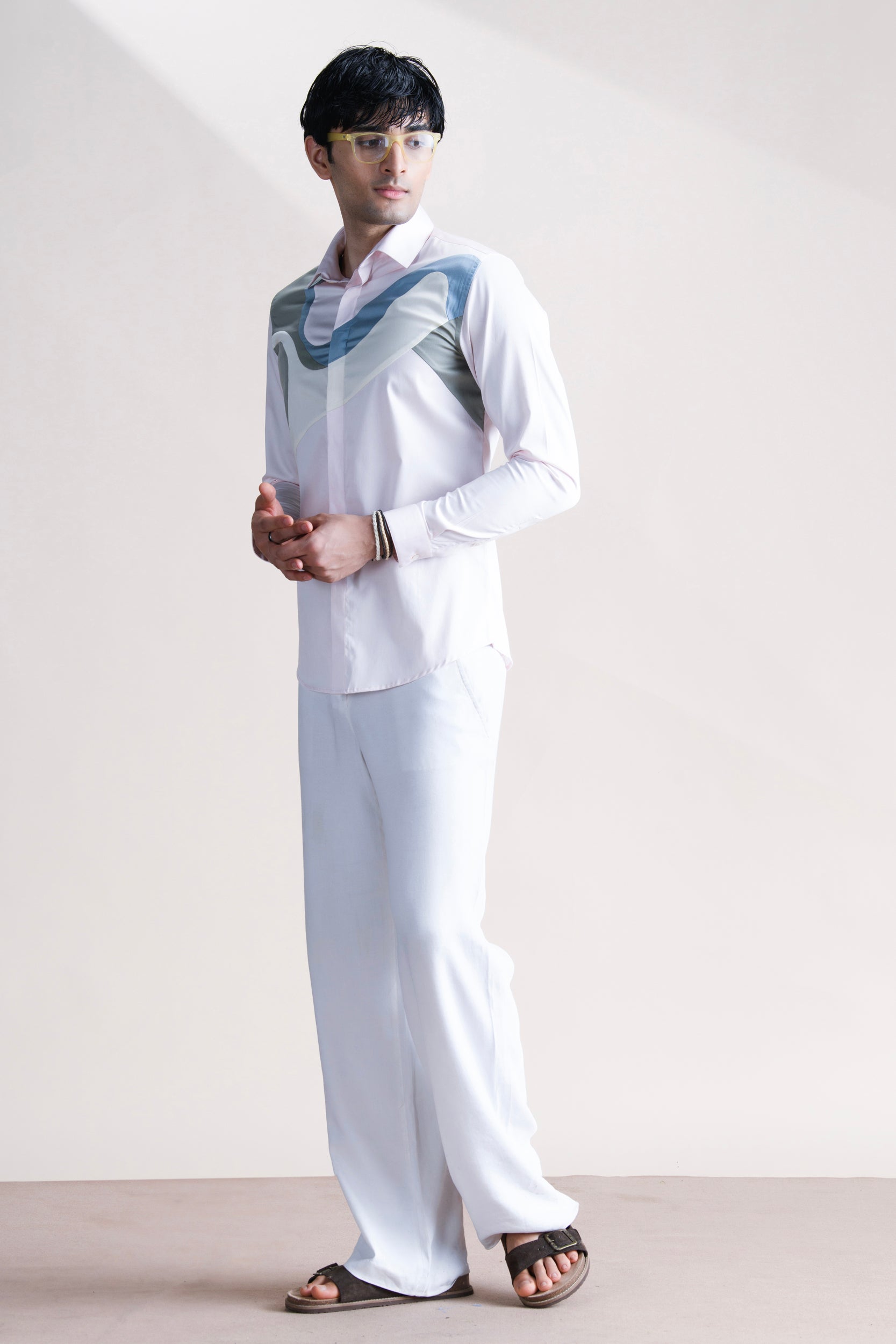 Abkasa Men Pink Printed Slim Fit Cotton Shirt