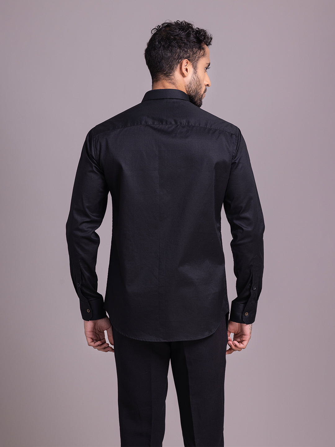 Amit Arora Men Black Solid Collar Shirt