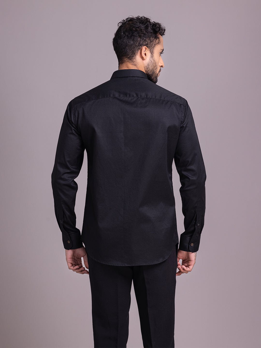 Amit Arora Men Black Solid Collar Shirt
