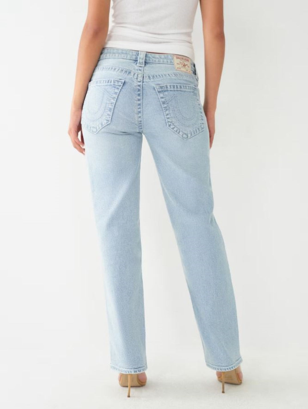 True Religion SN RICKI Straight Fit Blue Mid-Rise Washed Jeans