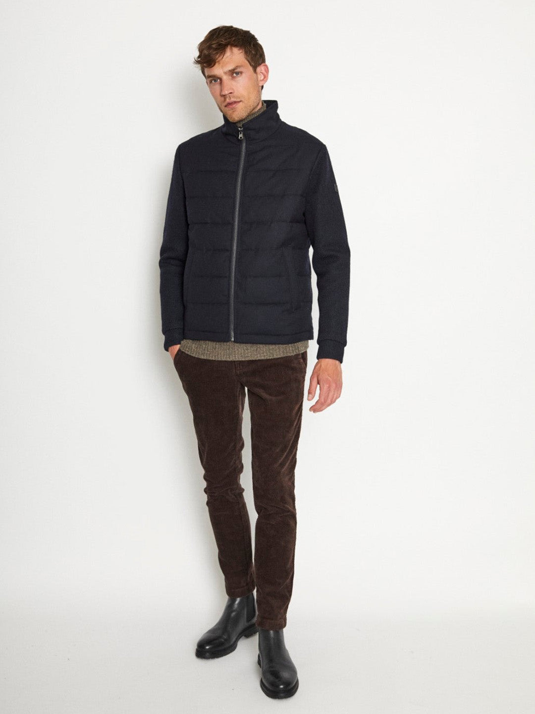 Bruun & Stengade Men Solid Stand Collar Full Sleeves Jacket