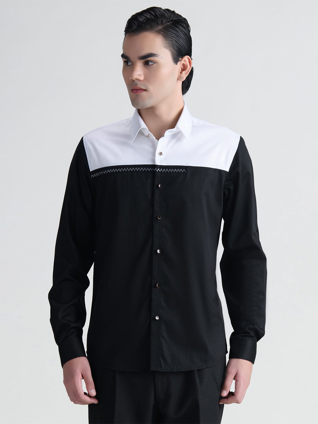 Abkasa Men White Collar Shirt