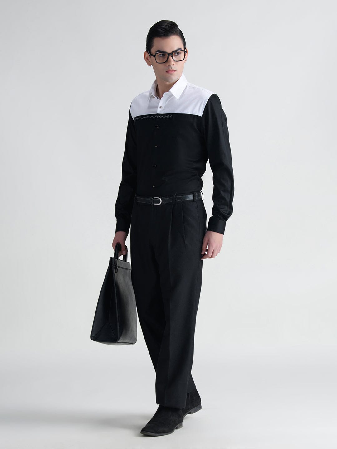 Abkasa Men White Collar Shirt