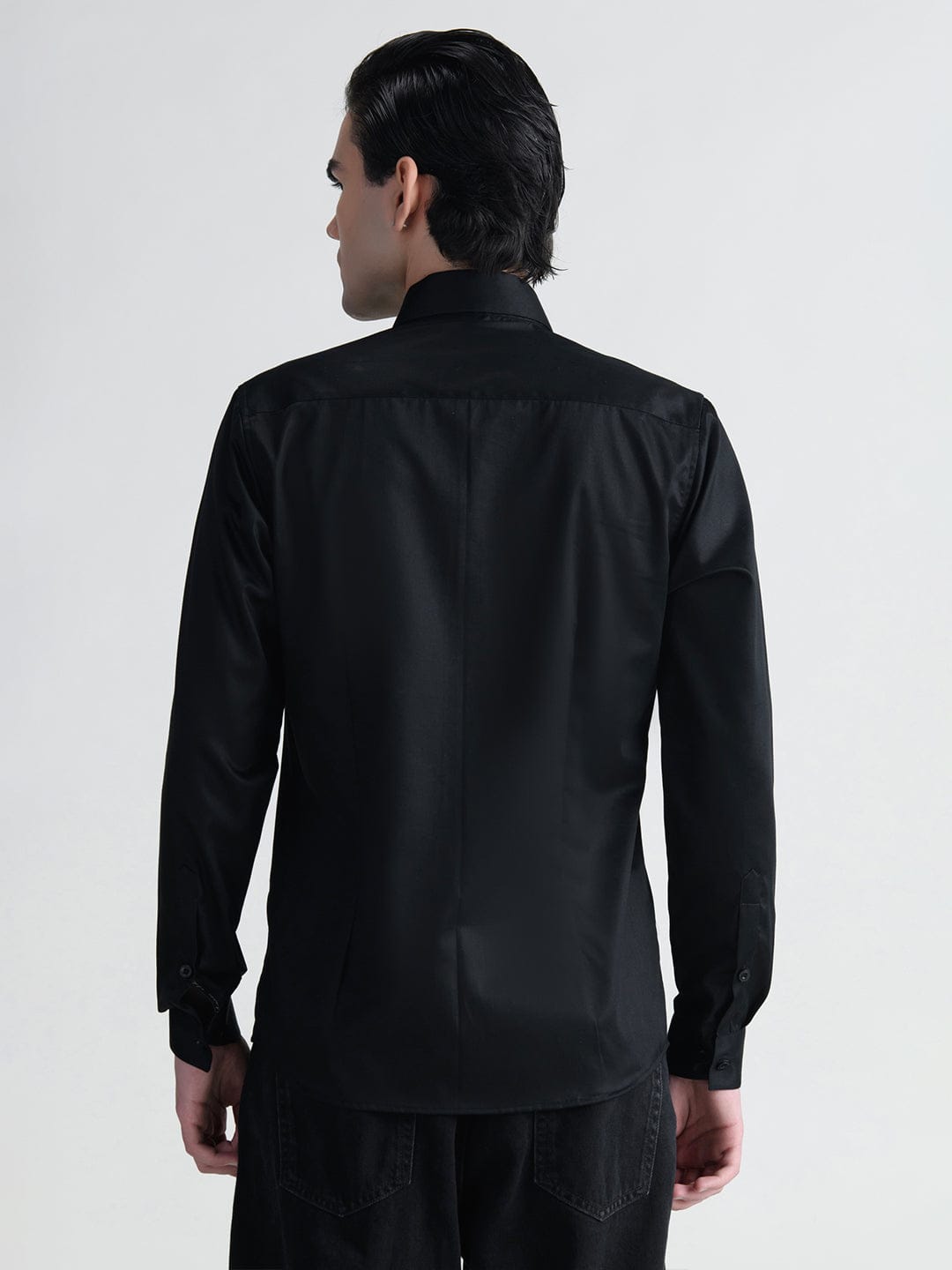 Abkasa Men Black Collar Shirt