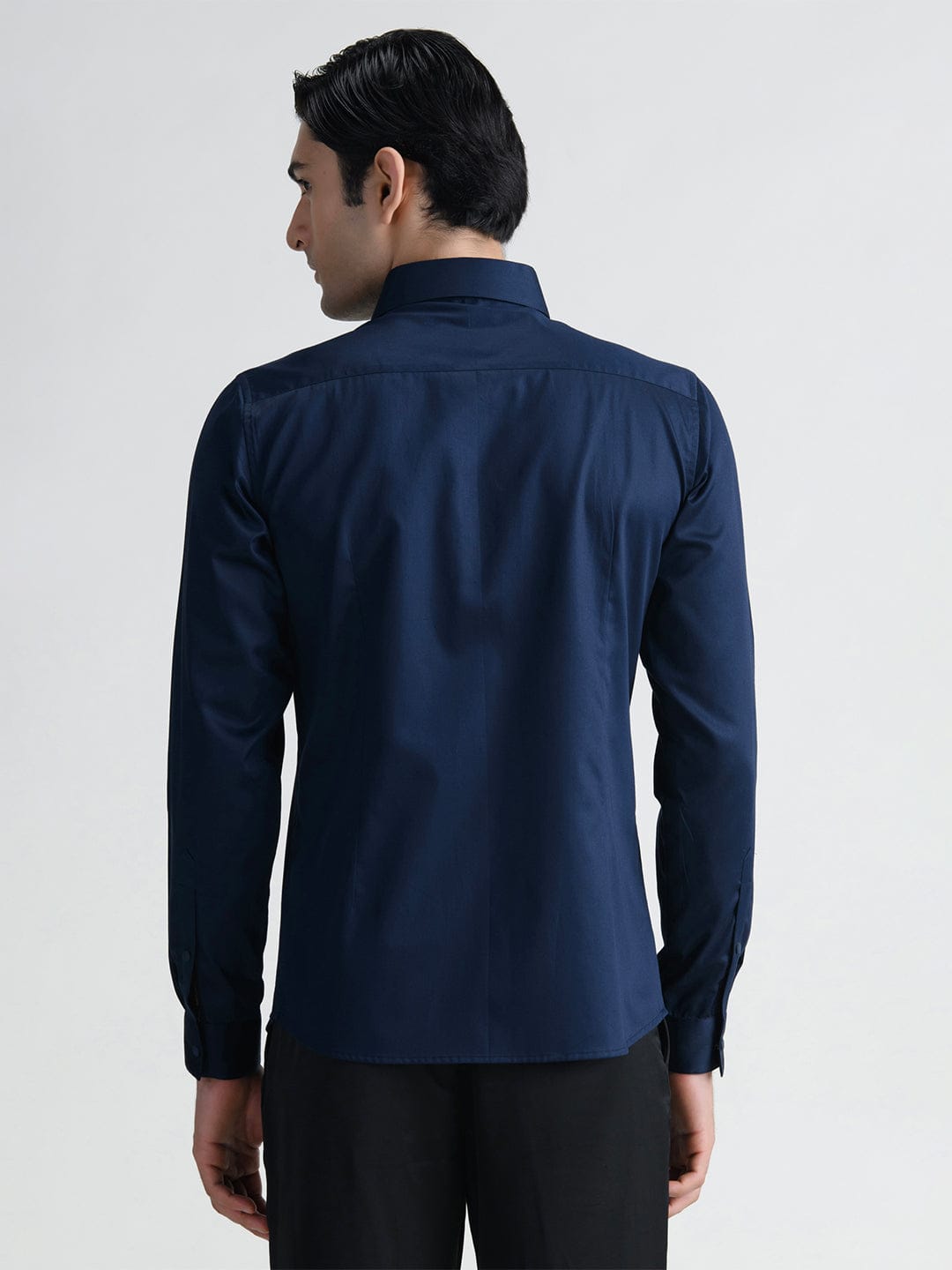Abkasa Men Blue Collar Shirt