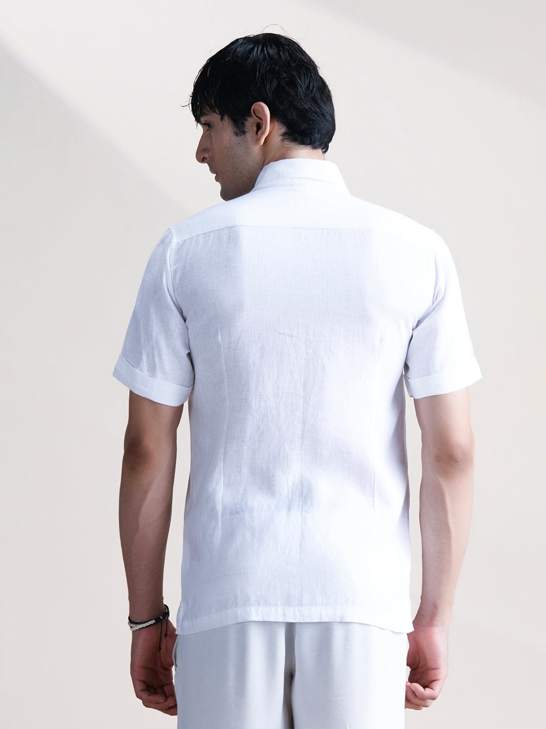 Abkasa Men White Collar Shirt