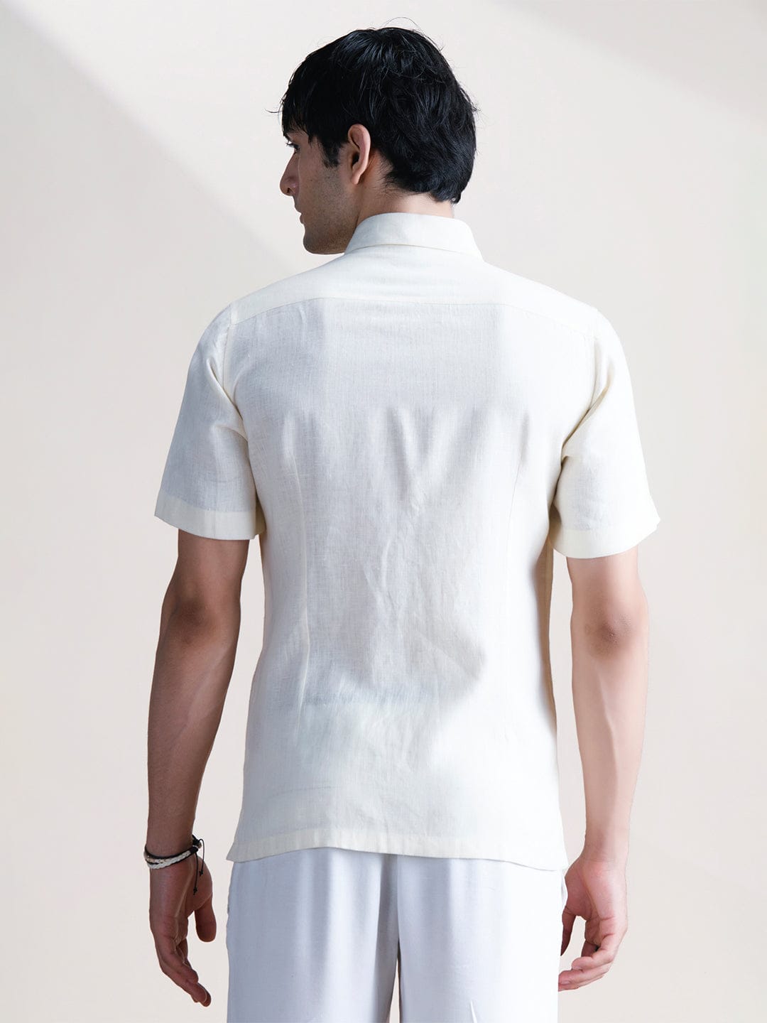 Abkasa Men Beige Collar Shirt