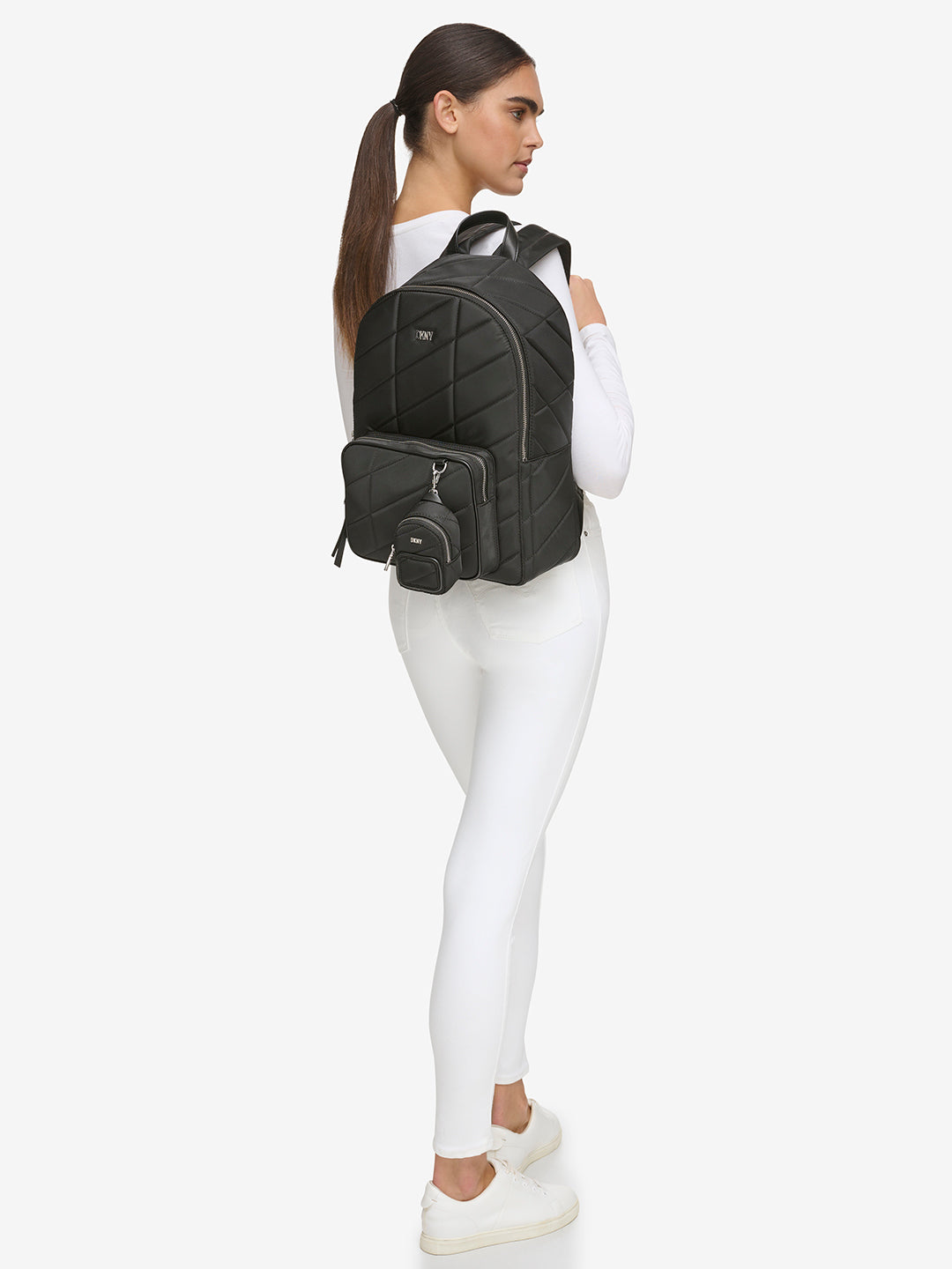 DKNY Women Black Solid Backpack