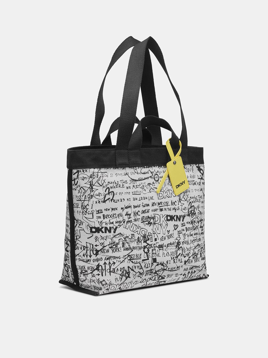 DKNY Women Black Printed Tote Bags