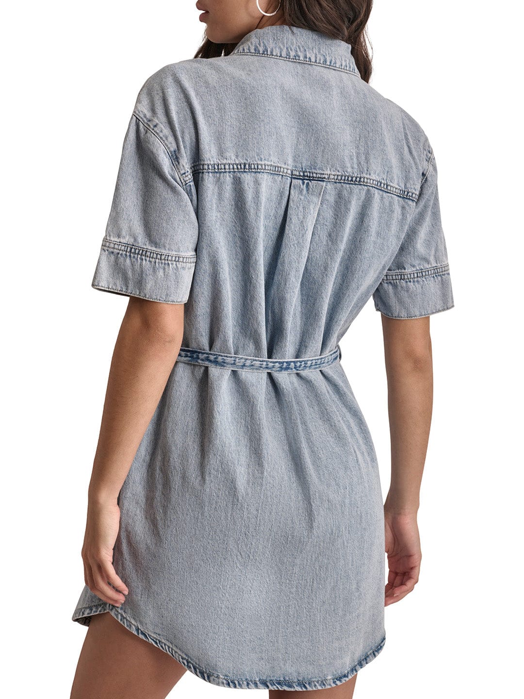 DKNY Women Blue Washed Collar Dress