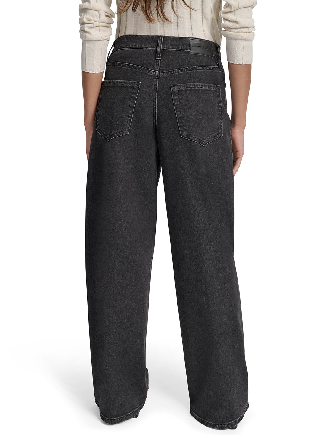 DKNY Women Black Flared Washed Jeans