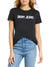 DKNY Women Black Printed Round Neck Short Sleeves T-Shirt