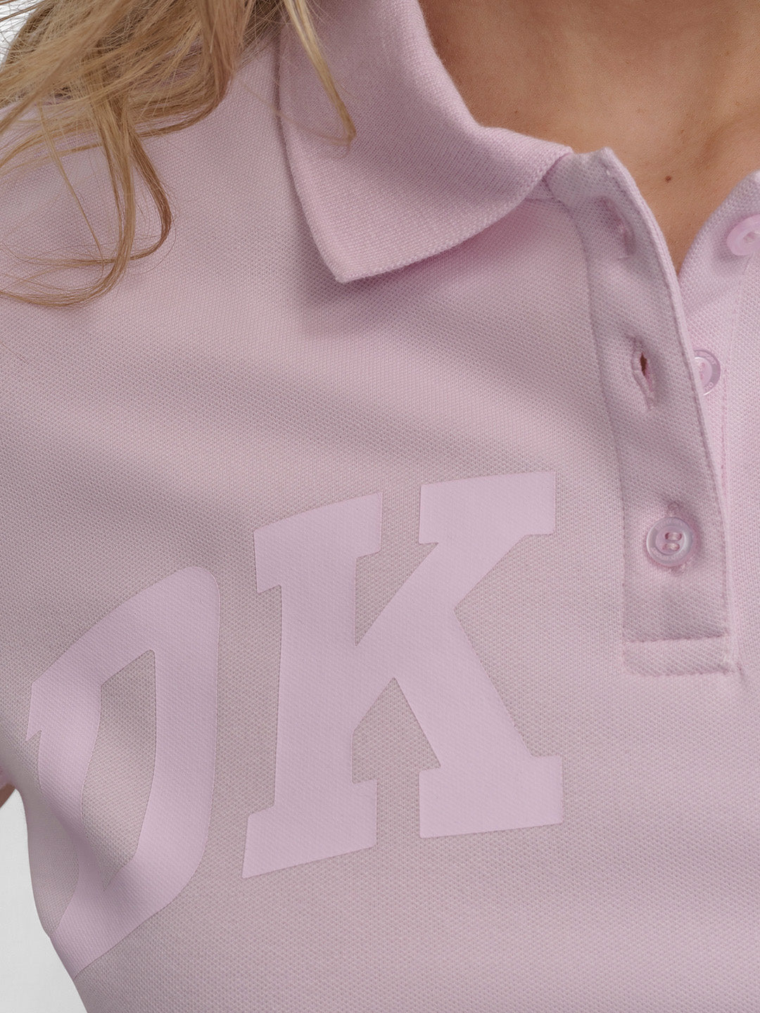 DKNY Women Pink Solid Polo Tshirt
