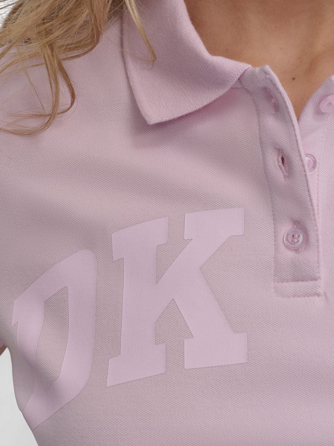 DKNY Women Pink Solid Polo Tshirt
