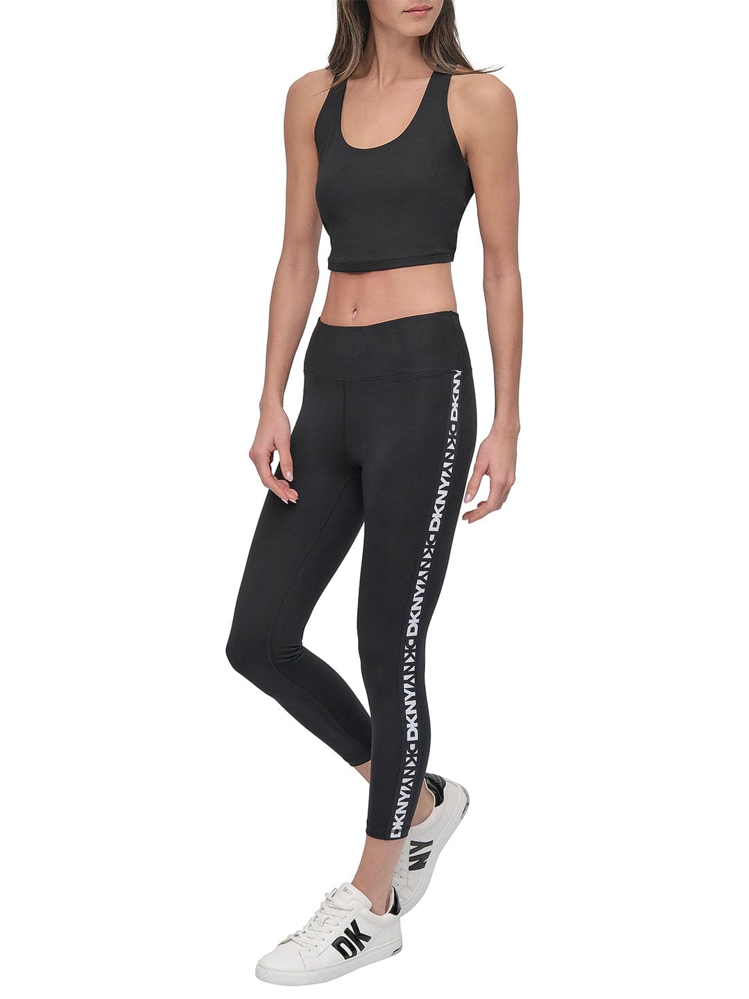 DKNY Women Black Skinny Fit Tape Leggings